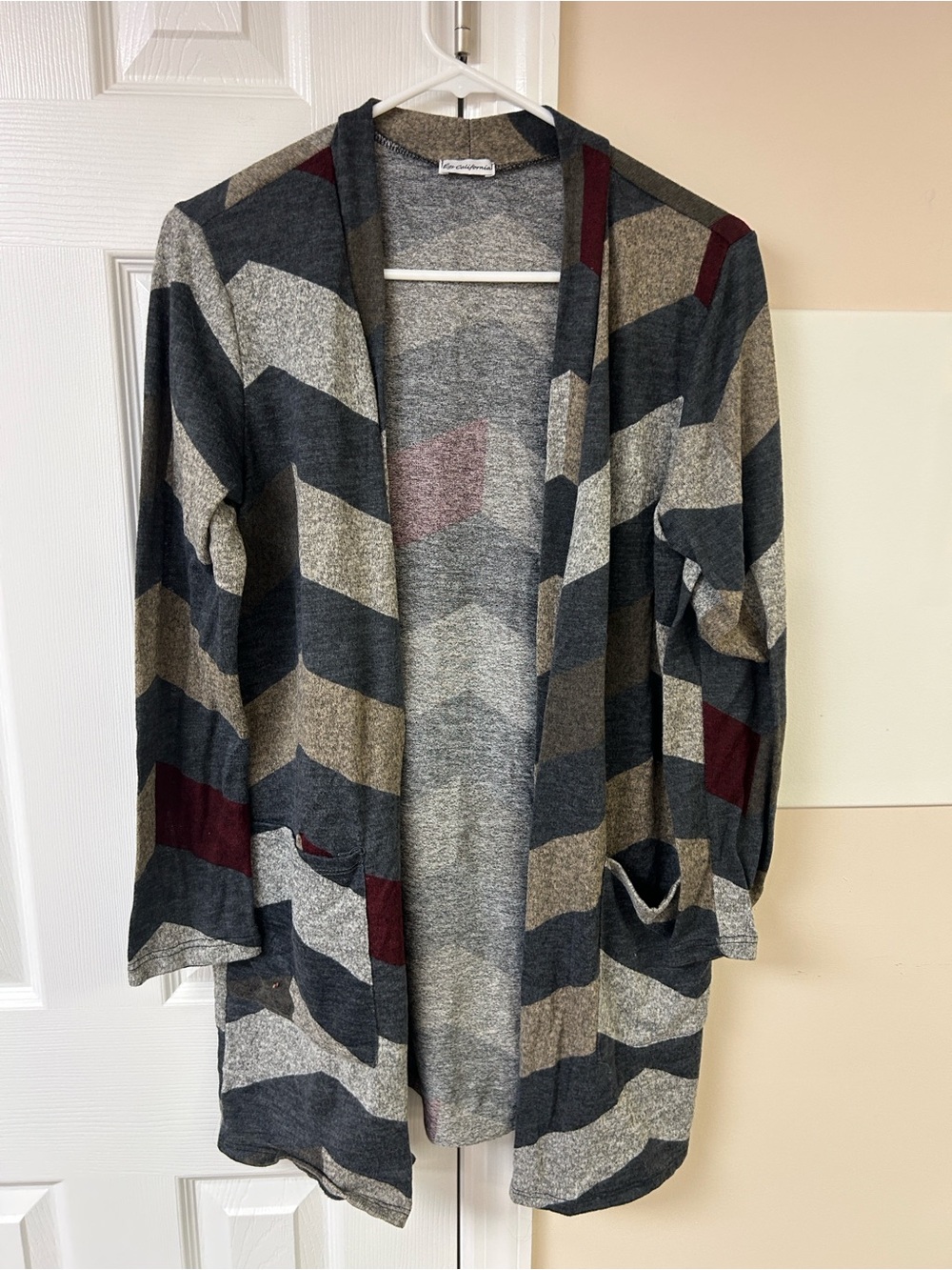 EGS California Chevron Sweater Cardigan With Pockets